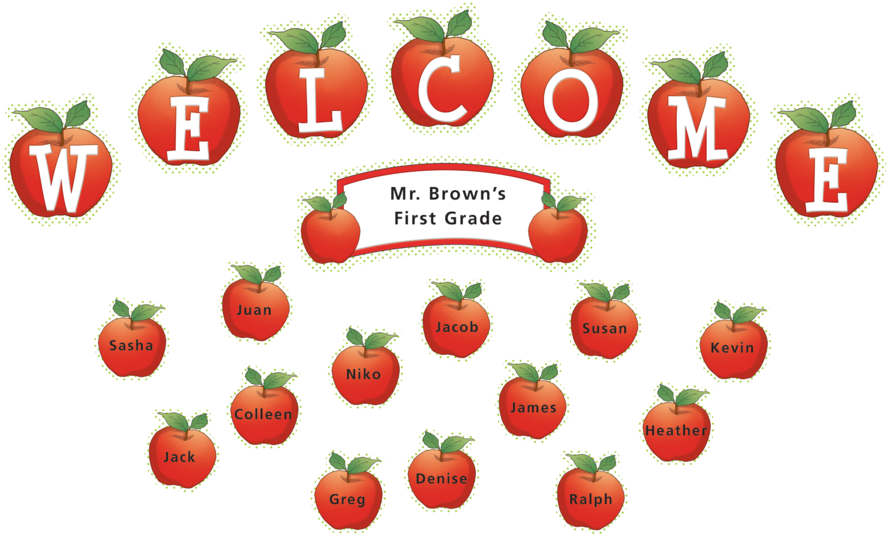 Tcr4781 Apples And Dots Welcome Mini Bulletin Board - Apple Welcome Bulletin Board - Free Transparent PNG Clipart Images Download. - Apple Transparent PNG Free Download