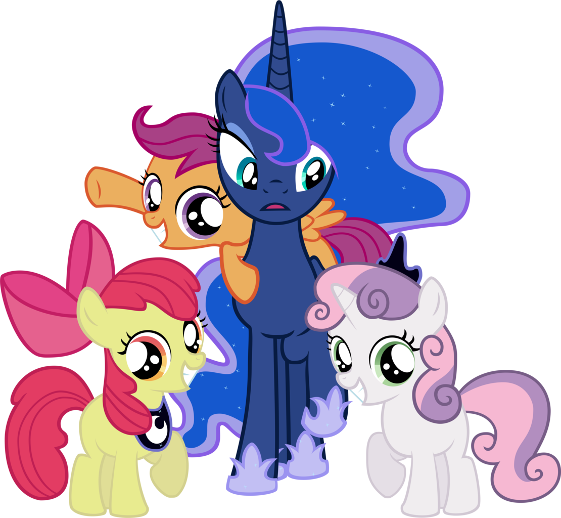 Absurd Res, Accessory Swap, Apple Bloom, Artist - Mlp Apple Bloom And Princess Luna - Free Transparent PNG Clipart Images Download. - Apple Transparent PNG Free Download