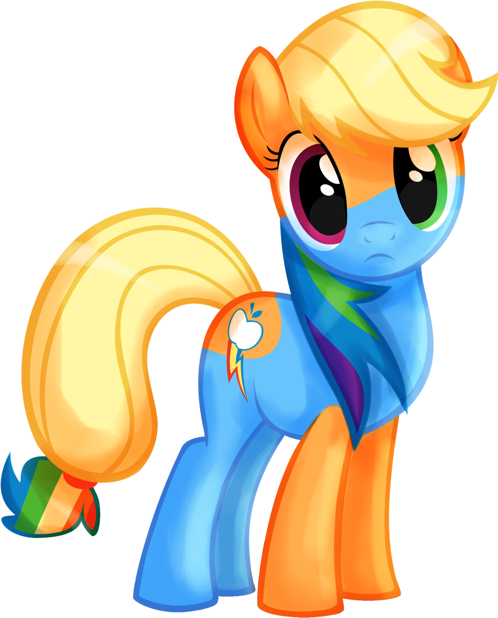 Goldennove, Cute, Fusion, Looking At You, Rainbow Dash, - Apple Dash My Little Pony - Free Transparent PNG Clipart Images Download. - Apple Transparent PNG Free Download