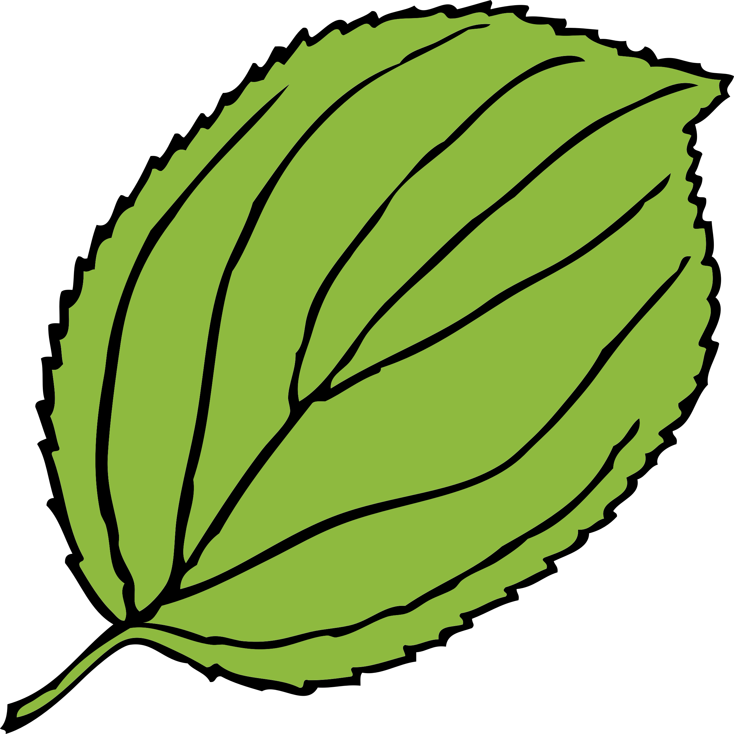 Green, Apple, Outline, Leaf, Tree, Cartoon, Free, Plant - Leaf Clip Art - Free Transparent PNG Clipart Images Download. - Apple Transparent PNG Free Download