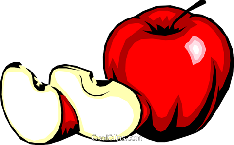 Apple With Slices Royalty Free Vector Clip Art Illustration - Apple Slice Clipart Png - Free Transparent PNG Clipart Images Download. - Apple Transparent PNG Free Download