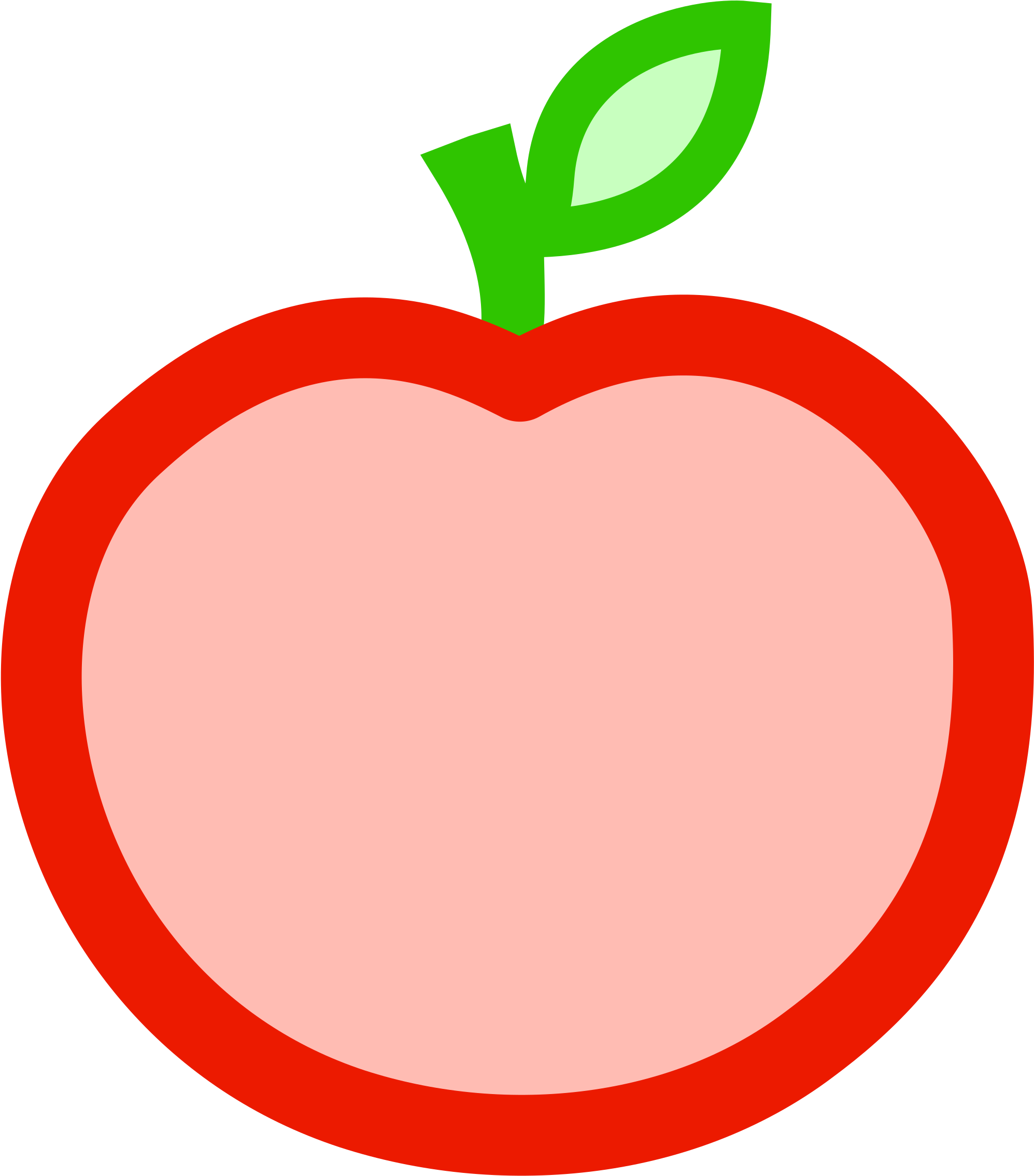 Big Image - Black And White Of An Apple Clip Art - Free Transparent PNG Clipart Images Download. - Apple Transparent PNG Free Download