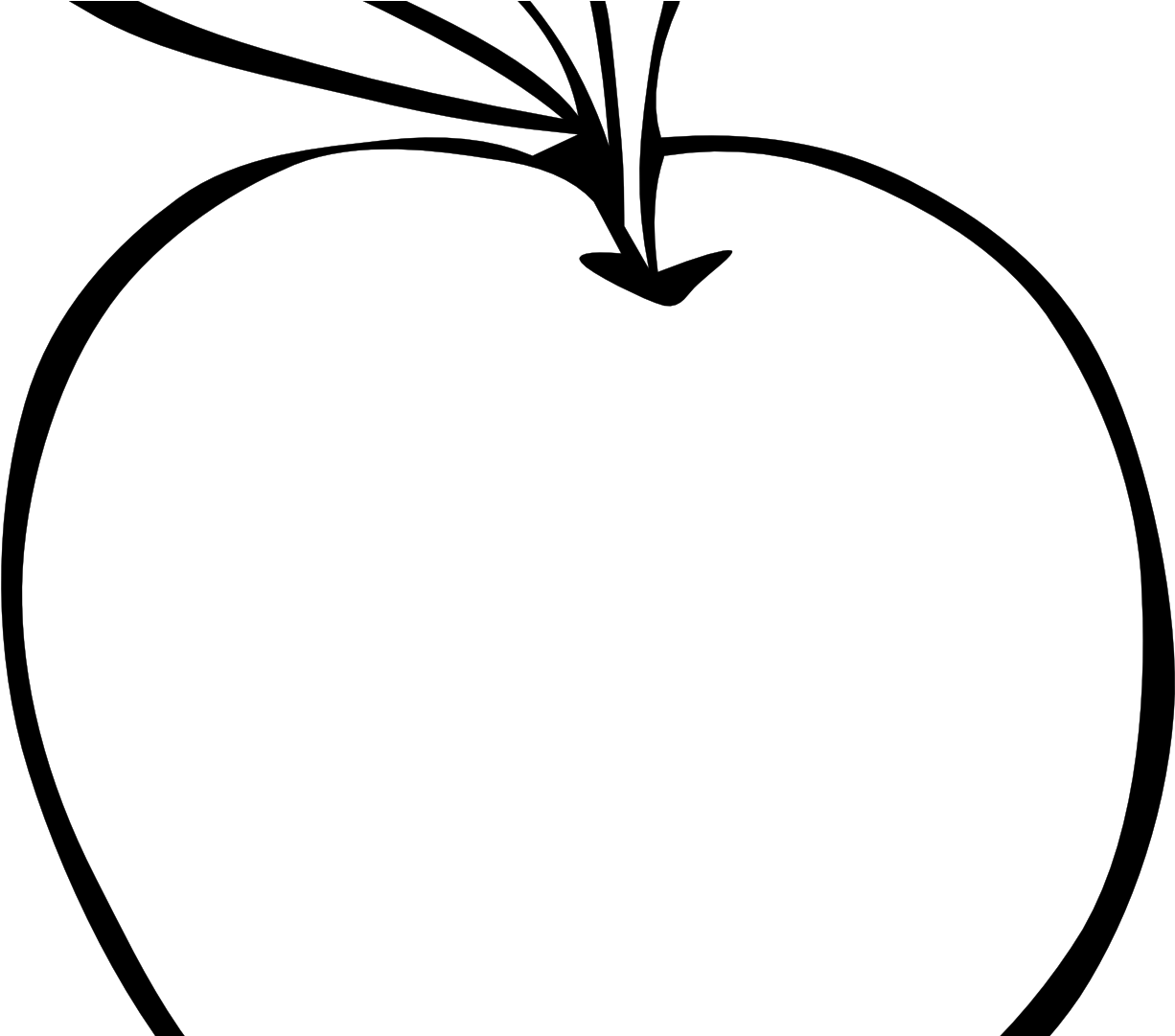 Black And White Fruit Png Library Download Huge Freebiet - Apple Outline - Free Transparent PNG Clipart Images Download. - Apple Transparent PNG Free Download