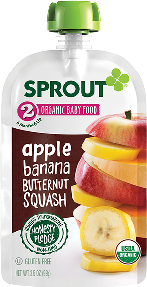 Organic Baby Food - Sprout Organic Baby Food Stage 2 Pouches, Carrot Sweet Transparent PNG - 403x659 - Free Download on - Apple Transparent PNG Free Download