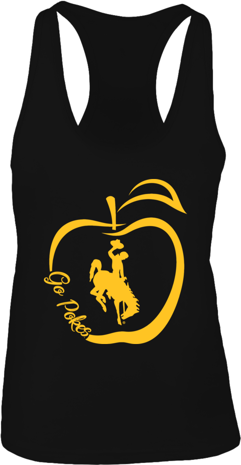 Go Pokes Apple Outline Teacher Wyoming Cowboys Shirt - Shirt Transparent PNG - 1000x1000 - Free Download on - Apple Transparent PNG Free Download
