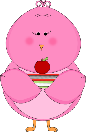 Pink Bird Holding School Books And An Apple Clip Art - Book - Free Transparent PNG Clipart Images Download. - Apple Transparent PNG Free Download