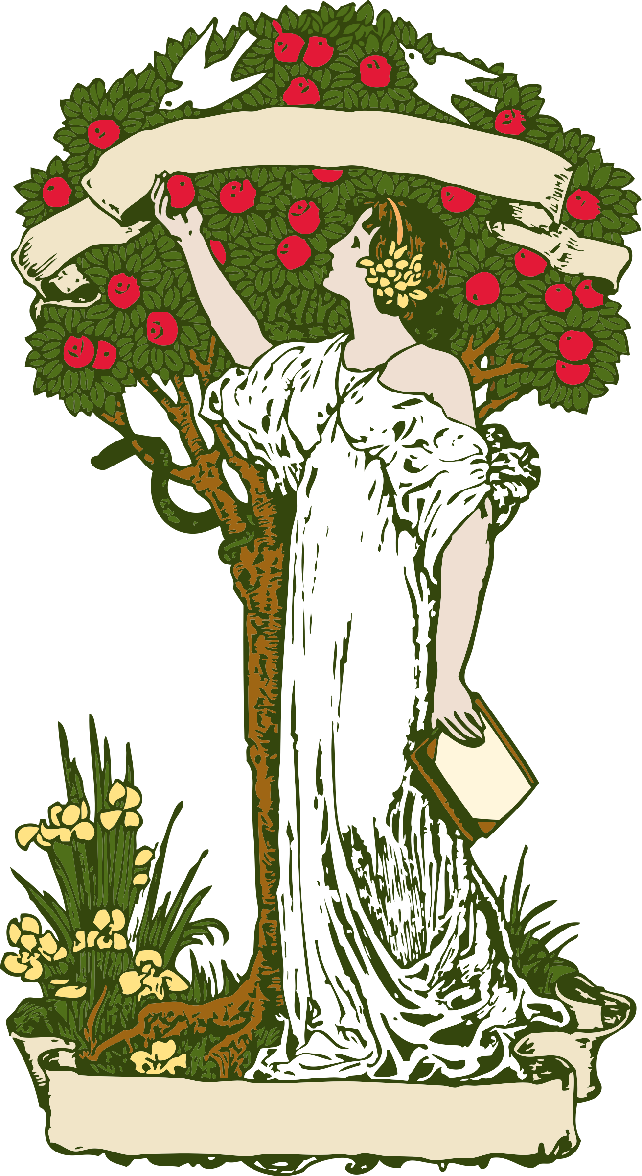 This Free Icons Png Design Of Woman At Apple Tree Transparent PNG - 1312x2400 - Free Download on - Apple Transparent PNG Free Download