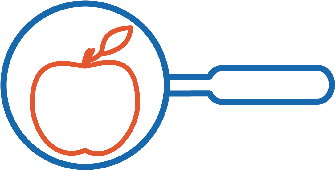 Graphic Of An Apple In The Middle Of A Magnifying Glass Transparent PNG - 1098x562 - Free Download on - Apple Transparent PNG Free Download