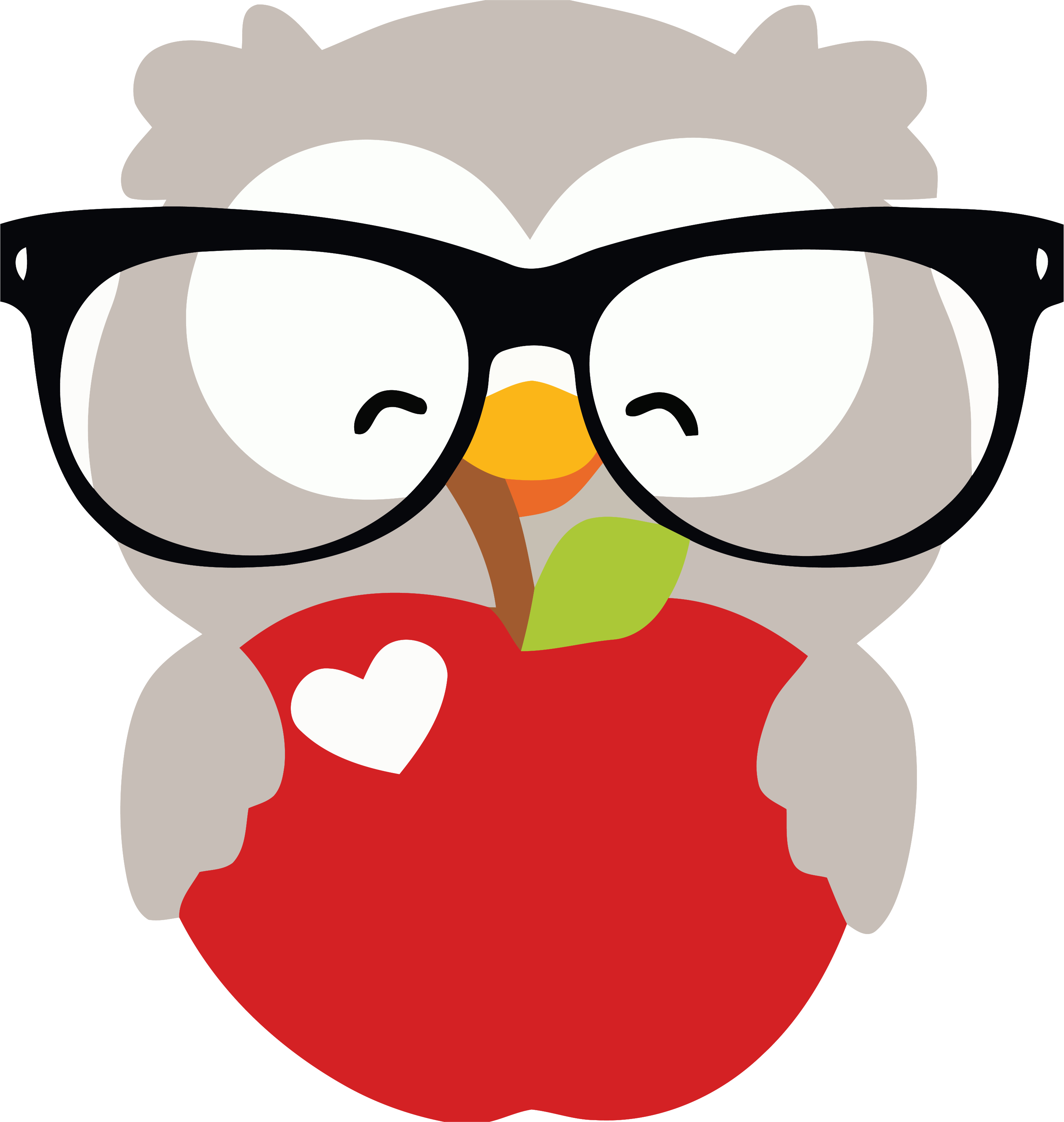 Glasses Happy Owl And Apple Clipart Png - Owl With Apple Clipart Transparent PNG - 2887x3045 - Free Download on - Apple Transparent PNG Free Download