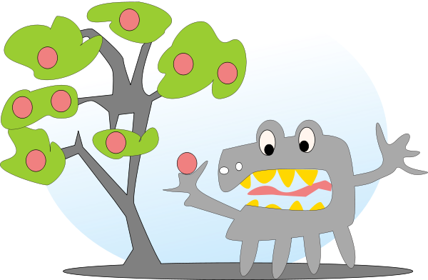 Tree With Apples And A Monster Png Images - Monster Clip Art - Free Transparent PNG Clipart Images Download. - Apple Transparent PNG Free Download