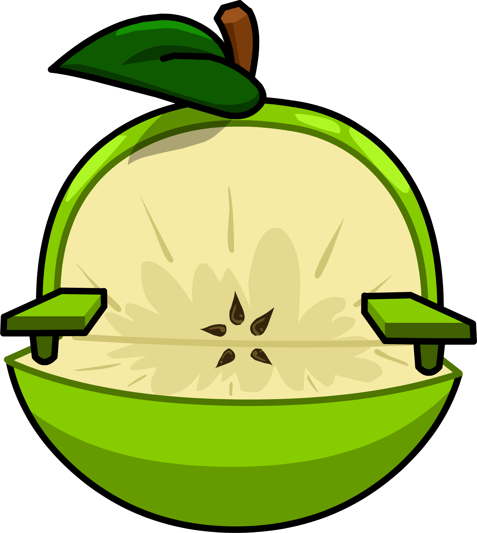 Sour Apple Chair - Fruit Furniture Id Club Penguin - Free Transparent PNG Clipart Images Download. - Apple Transparent PNG Free Download