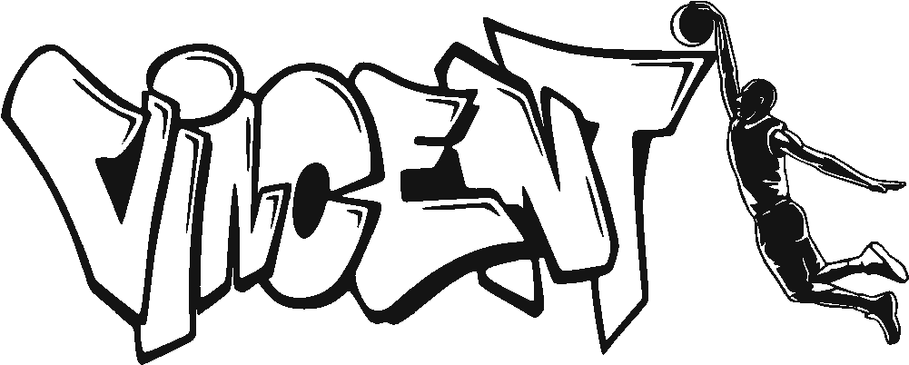 Stickers Vincent Graffiti Basketball - Gambar Grafiti Kartun Png Transparent PNG - 1000x1000 - Free Download on - Basketball Transparent PNG Free Download