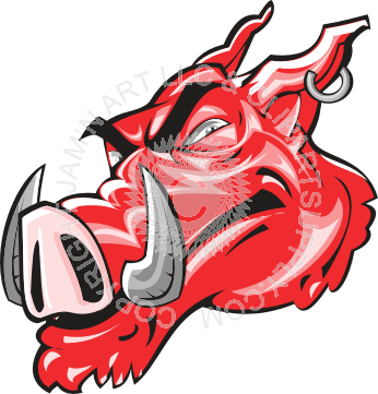 Mean Wild Boar Head Looking To The Left - Arkansas Razorbacks Men's Basketball - Free Transparent PNG Clipart Images Download. - Basketball Transparent PNG Free Download
