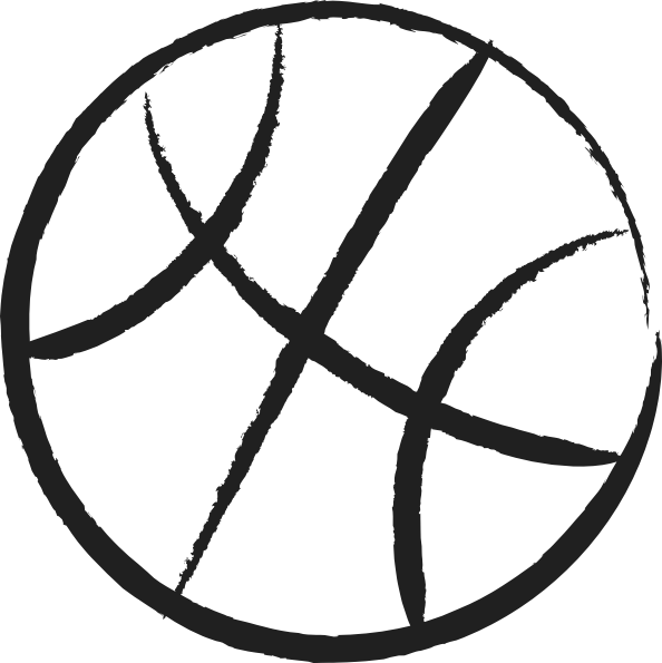 Basketball Outline Clip Art At Clker - Basketball Cartoon Black And White Transparent PNG - 594x595 - Free Download on - Basketball Transparent PNG Free Download