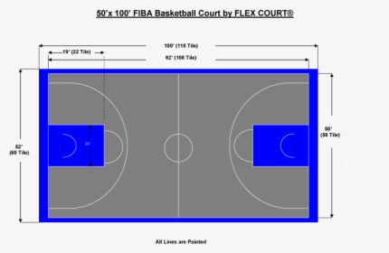 Indoor Basketball Court Measurements, HD Png Download - Basketball Transparent PNG Free Download