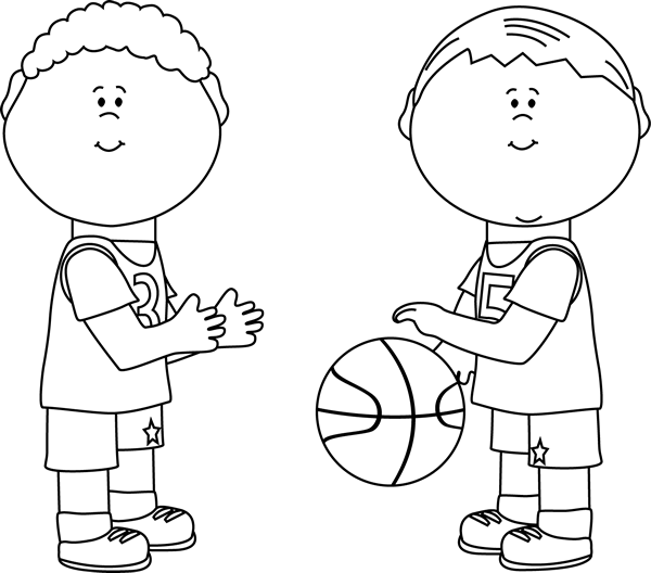 Black And White Boys Playing Basketball Clip Art - Two Boys Playing Clipart Black And White - Free Transparent PNG Clipart Images Download. - Basketball Transparent PNG Free Download