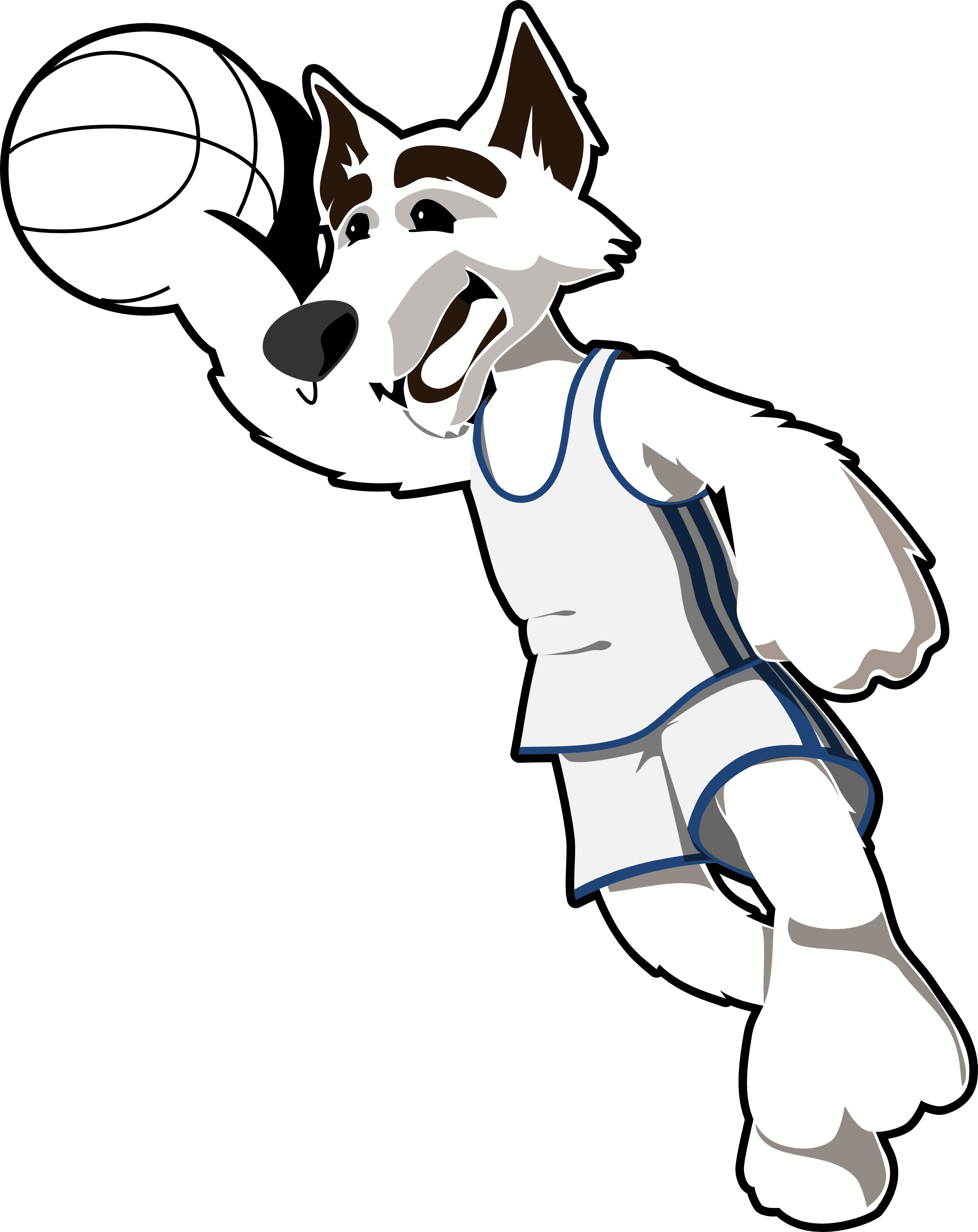 Wolf - Clipart - Black - And - White - Clip Art Black And White Basketball - Free Transparent PNG Clipart Images Download. - Basketball Transparent PNG Free Download