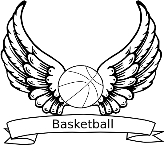Angel Wings Basketball Ball Coloring - Angel Wings - Free Transparent PNG Clipart Images Download. - Basketball Transparent PNG Free Download
