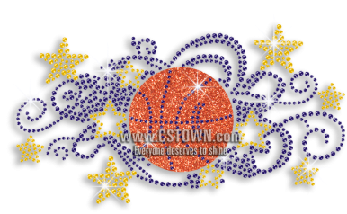 Colorful Basketball With Stars Iron-on Rhinestud Glitter - Needlework Transparent PNG - 450x450 - Free Download on - Basketball Transparent PNG Free Download