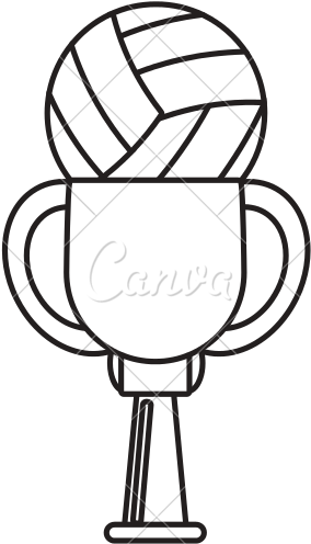 Trophy Of Volleyball - Basketball Outline - Free Transparent PNG Clipart Images Download. - Basketball Transparent PNG Free Download