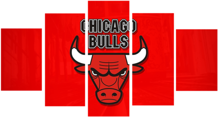 Hd Printed Chicago Bulls Logo Basketball 5 Pieces Canvas - Straw Hat Pirates Silhouette - Free Transparent PNG Clipart Images Download. - Basketball Transparent PNG Free Download