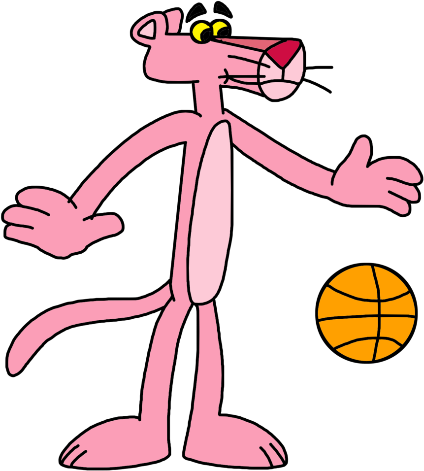The Pink Panther With Basketball Ball By Marcospower1996 - Pink Panther Playing Sport - Free Transparent PNG Clipart Images Download. - Basketball Transparent PNG Free Download
