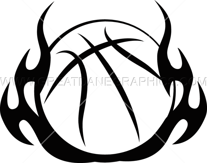 Basketball Tribal Flames - Basketball Flame Clipart Png Black And White - Free Transparent PNG Clipart Images Download. - Basketball Transparent PNG Free Download