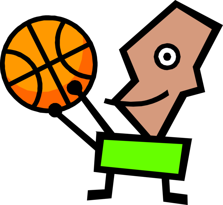 Vector Illustration Of Modern Art Kid Plays Basketball - Palla Da Basket Punto Croce - Free Transparent PNG Clipart Images Download. - Basketball Transparent PNG Free Download