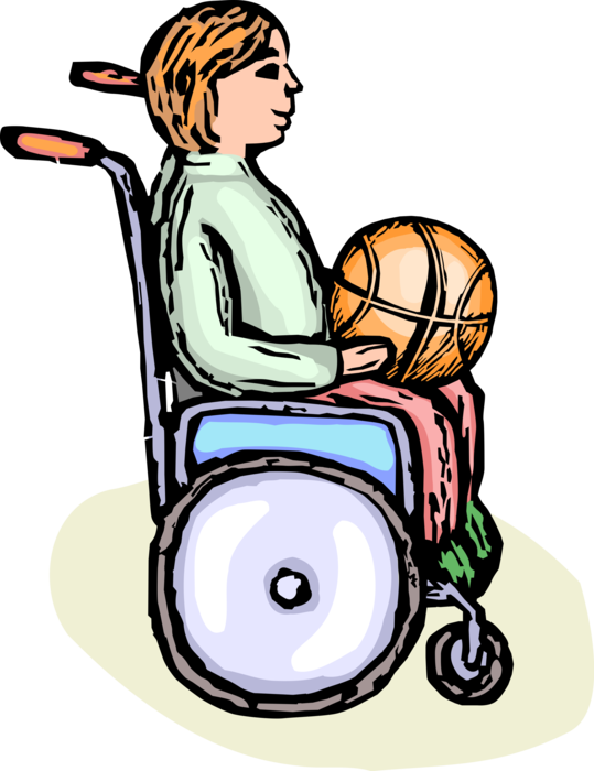 Vector Illustration Of Disabled Boy Handicapped Wheelchair - Basketball Transparent PNG - 539x700 - Free Download on - Basketball Transparent PNG Free Download