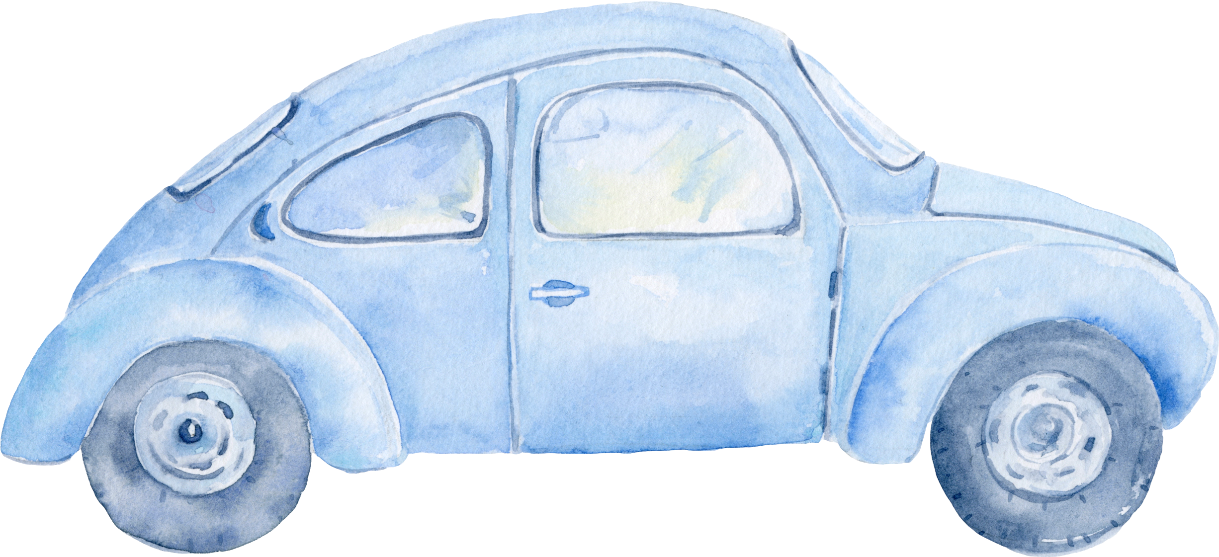 Car Watercolor Painting Clip Art - Wedding Car Watercolor Transparent PNG - 2488x1167 - Free Download on - Car Transparent PNG Free Download