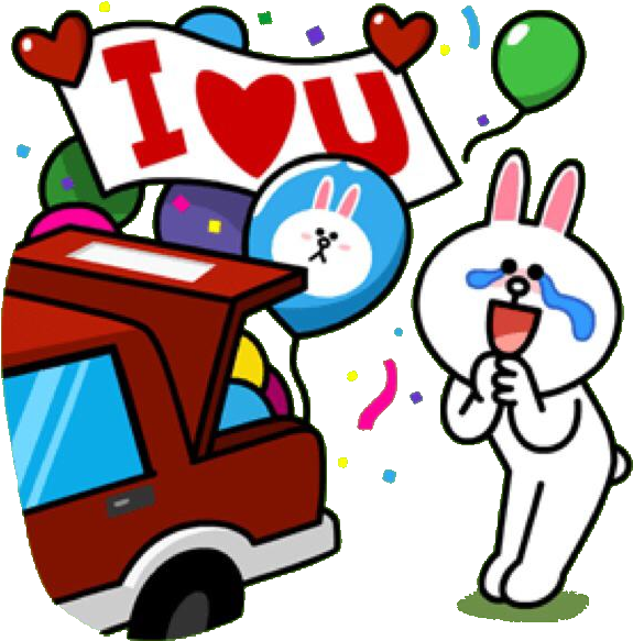 Cony Touched By Balloons Popping Out From The Boot - Brown And Cony In Car - Free Transparent PNG Clipart Images Download. - Car Transparent PNG Free Download