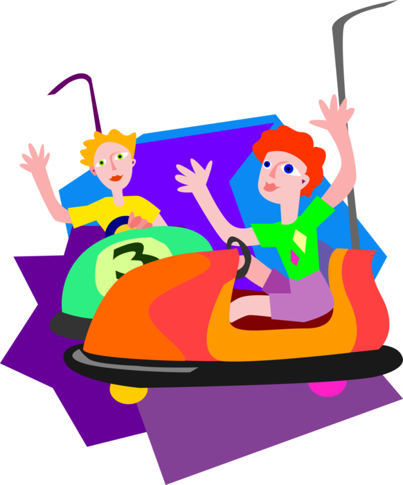 Vector Illustration Of Children Ride Bumper Cars At - Bumper Cars Clip Art - Free Transparent PNG Clipart Images Download. - Car Transparent PNG Free Download