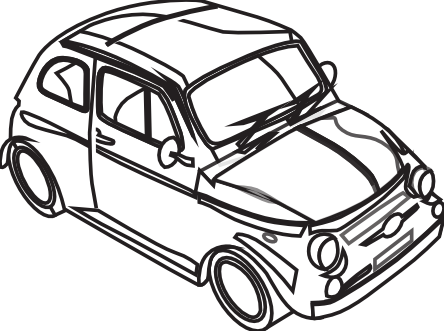 Fiat Car Factory Black White Clipartist - Black And White Drawing Of Car - Free Transparent PNG Clipart Images Download. - Car Transparent PNG Free Download
