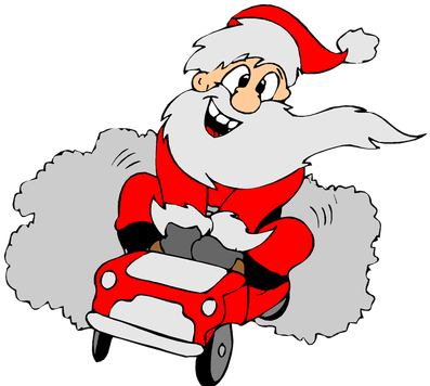 Funny Santa Christmas Image Reindeer Free Public Domain - Santa In A Car - Free Transparent PNG Clipart Images Download. - Car Transparent PNG Free Download