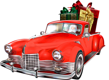 Christmas Car, Santa Claus, Presents - Christmas Day Transparent PNG - 464x340 - Free Download on - Car Transparent PNG Free Download