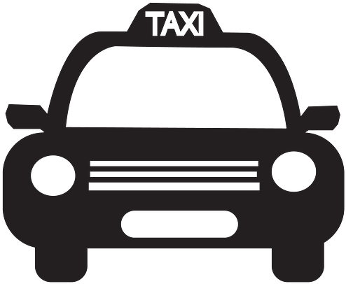 Taxi - Taxi Car In White And Black - Free Transparent PNG Clipart Images Download. - Car Transparent PNG Free Download