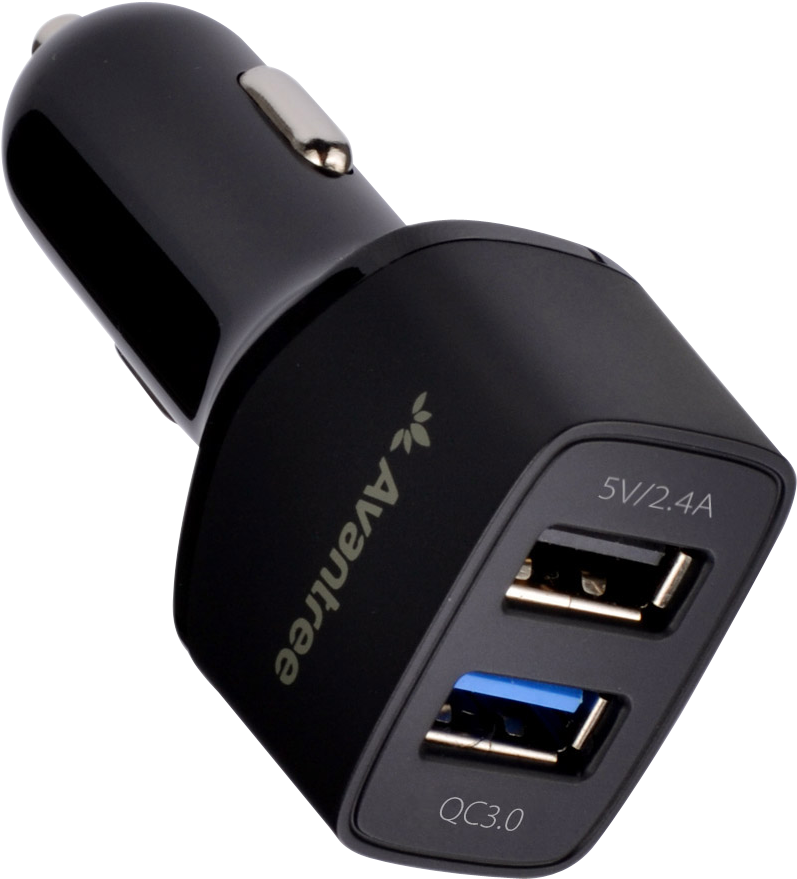 Charger Png Hd - Avantree Dual Usb Quick Car Charger - Black Transparent PNG - 1024x1024 - Free Download on - Car Transparent PNG Free Download