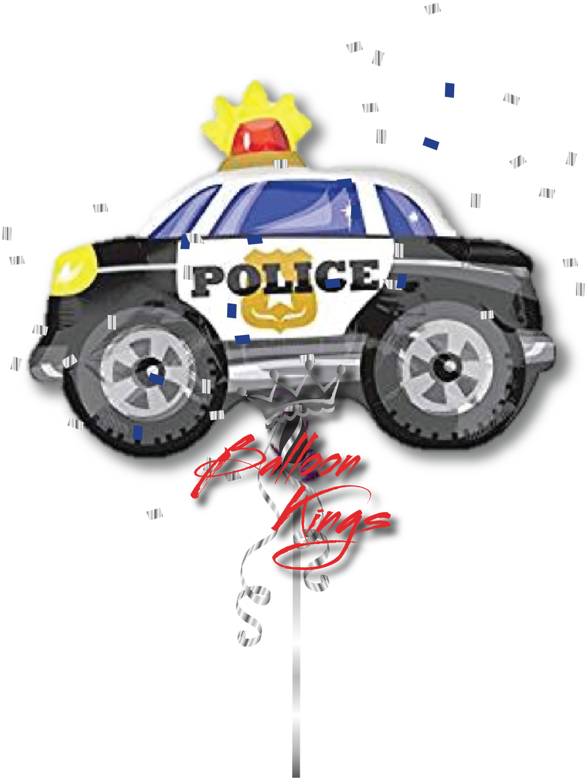 Police Car - Amscan 3367301 Police Car Junior Shape Foil Balloon - Free Transparent PNG Clipart Images Download. - Car Transparent PNG Free Download