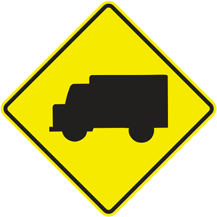 W11-10 - Truck Xing - 30x30 - Road Sign With Car - Free Transparent PNG Clipart Images Download. - Car Transparent PNG Free Download
