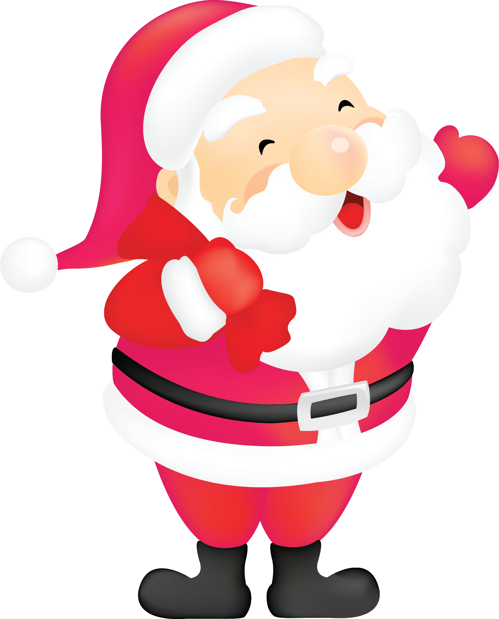Pictures Of Father Xmas - Santa96 Round Car Magnet - Free Transparent PNG Clipart Images Download. - Car Transparent PNG Free Download