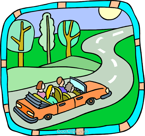 Family Trip In Car Royalty Free Vector Clip Art Illustration - Family In A Car - Free Transparent PNG Clipart Images Download. - Car Transparent PNG Free Download
