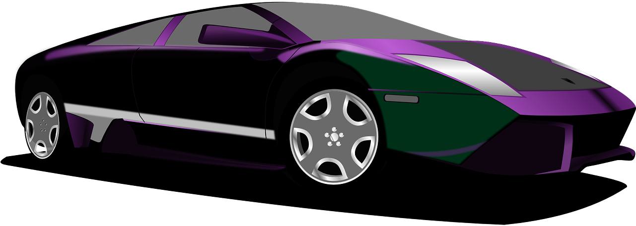 Grey Sports Car Clip Art - Car Purple With Black - Free Transparent PNG Clipart Images Download. - Car Transparent PNG Free Download