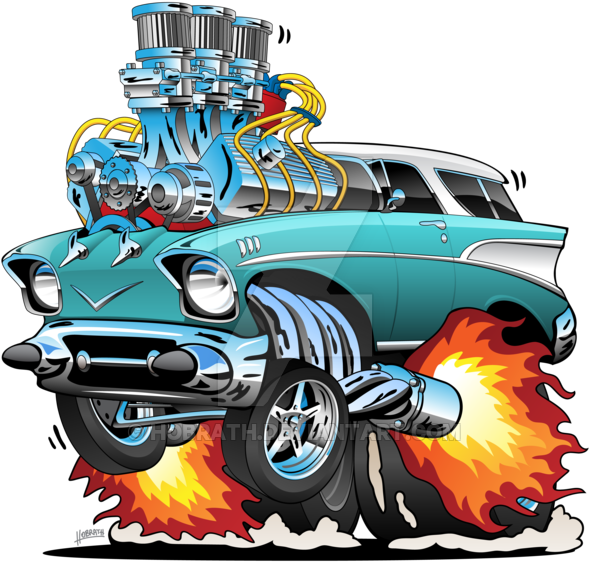 600 X 572 2 - Muscle Car Hot Rod Cartoon Car - Free Transparent PNG Clipart Images Download. - Car Transparent PNG Free Download
