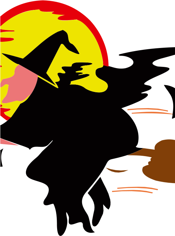 Witch Over Harvest Moon Clip Art - Car Stickers Flying Witch Sticker - Free Transparent PNG Clipart Images Download. - Car Transparent PNG Free Download
