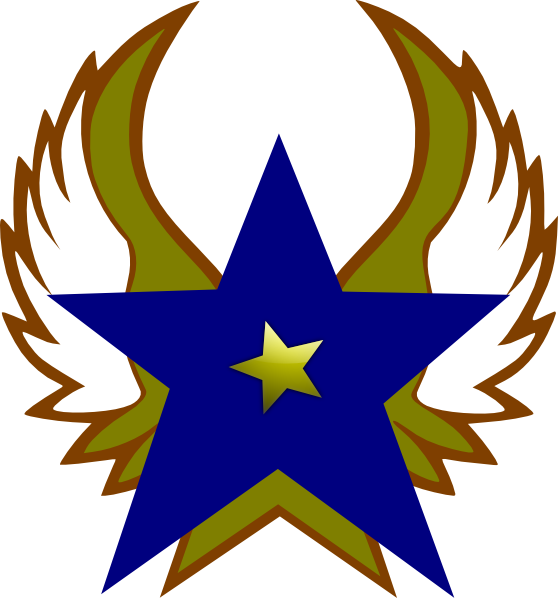 Blue Star With 1 Gold Star And Wings Png Clip Art - Army Wife Round Car Magnet - Free Transparent PNG Clipart Images Download. - Car Transparent PNG Free Download