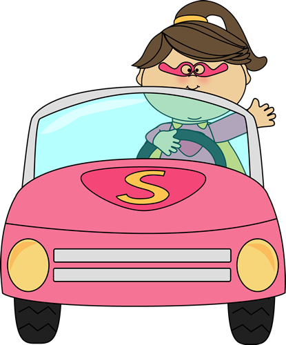 Superhero Girl Driving A Car - Driving A Car Clipart - Free Transparent PNG Clipart Images Download. - Car Transparent PNG Free Download