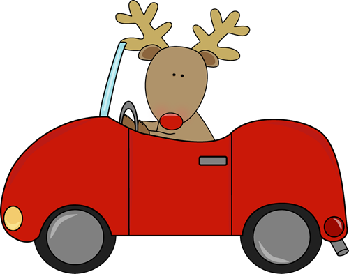 Deer Clipart Fast Pencil And In Color Deer Clipart - Reindeer Driving A Car - Free Transparent PNG Clipart Images Download. - Car Transparent PNG Free Download