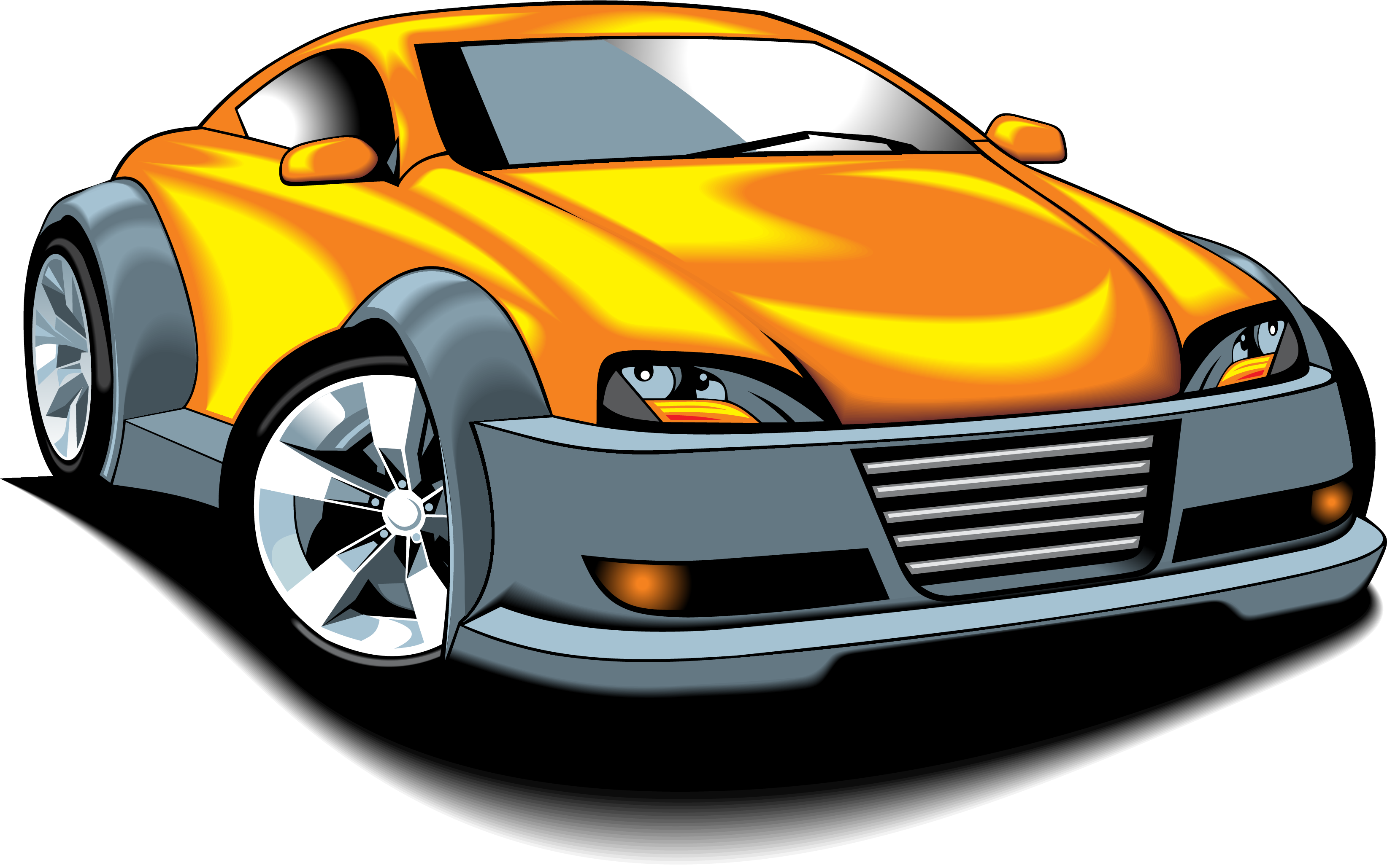 Download Free Printable Clipart And Coloring Pages - Vector Cartoon Sport Car - Free Transparent PNG Clipart Images Download. - Car Transparent PNG Free Download