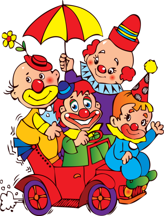 Clown In A Car - Clown Kids In Car Design Greeting Card - Free Transparent PNG Clipart Images Download. - Car Transparent PNG Free Download