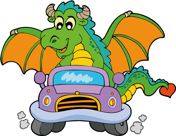 Funny Cartoon Dragon Clip Art Images Are On A Transparent - Dragon Driving A Car - Free Transparent PNG Clipart Images Download. - Car Transparent PNG Free Download
